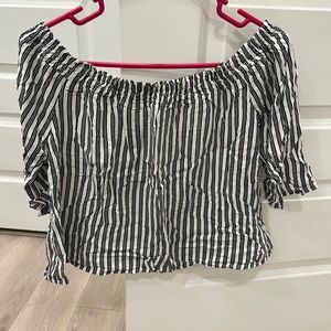 Active USA Striped Off Shoulder Top